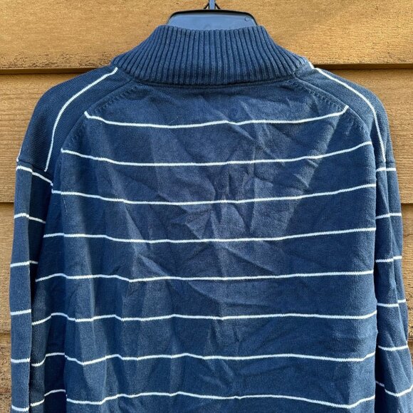 Vintage Bass Blue Y2K Striped Pull Over Mens Sweater Size XL - Picture 6 of 7